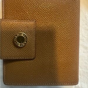 Bulgari Tan pebble Leather Wallet